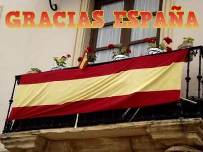 Spanish flag on balcony