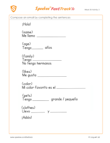 Spanish Printable: Email sheet