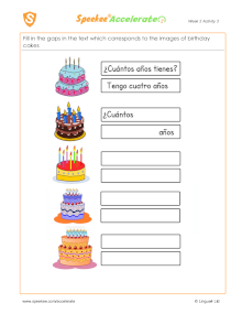 Spanish Printable: Ages: fill in the gaps