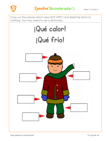 Spanish Printable: Hot or cold?