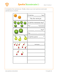 Spanish Printable: How many fruits?