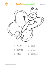 Spanish Printable: Color by numbers