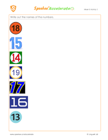 Spanish Printable: Spanish numbers spelled out