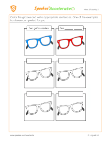 Spanish Printable: Color the glasses