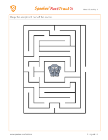 Spanish Printable: Animal maze