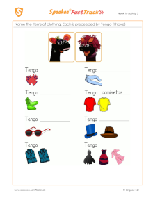 Spanish Printable: Name the clothes