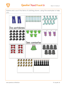 Spanish Printable: Name and count the clothes