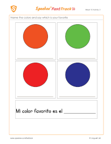 Spanish Printable: My favorite color