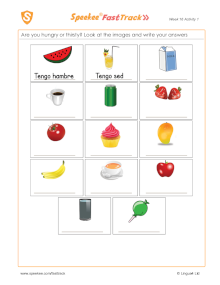 Spanish Printable: Hungry and Thirsty