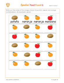 Spanish Printable: Food ordering