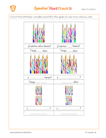 Spanish Printable: Count the candles