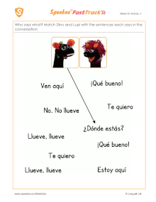 Spanish Printable: Who says what?