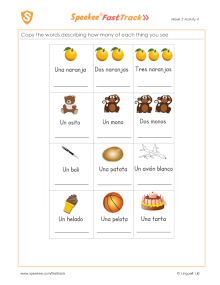 Spanish Printable: Counting up objects in Spanish