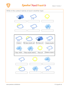Spanish Printable: Weather types