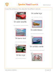 Spanish Printable: Coloured vehicles