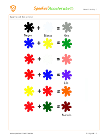 Spanish Printable: Color combinations