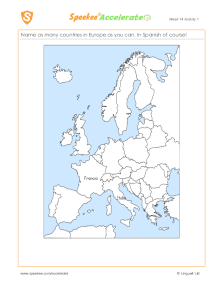 Spanish Printable: Countries in Europe