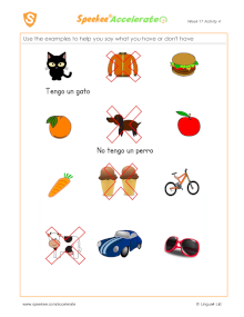 Spanish Printable: I have / don't have