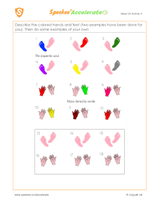 Spanish Printable: Colored hands and feet