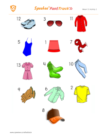 Spanish Printable: Items of clothing